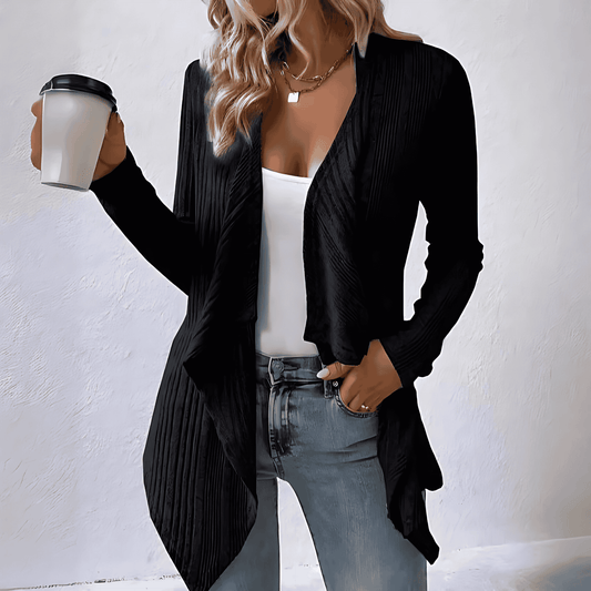 Donna - Cardigan casual e accogliente - Orlo asimmetrico