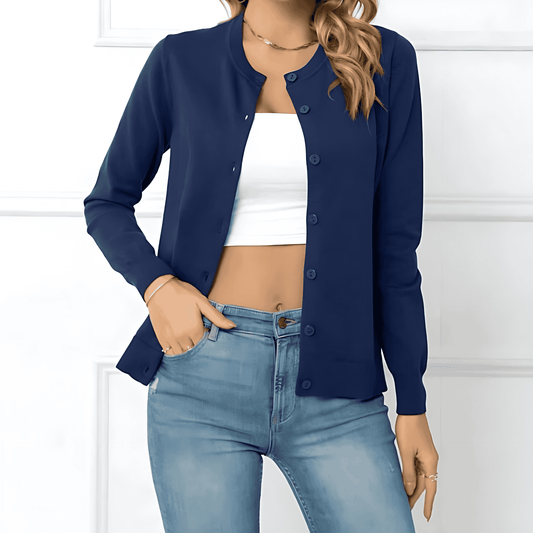 Donna - Cardigan elegante con bottoni sottili