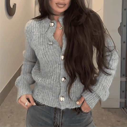 Donna - Cardigan elegante con dettagli a bottoni
