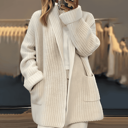 Donna - Cardigan in maglia dal taglio  fuori misura - Miscela di lana