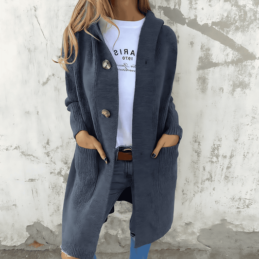 Donna - Cardigan lungo in maglia di lana - Vestibilità rilassata