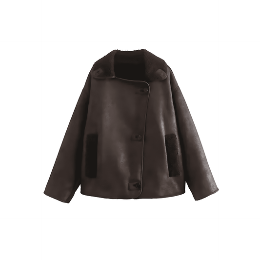 Donna - Elegante giacca a maniche lunghe con risvolto - Stile invernale