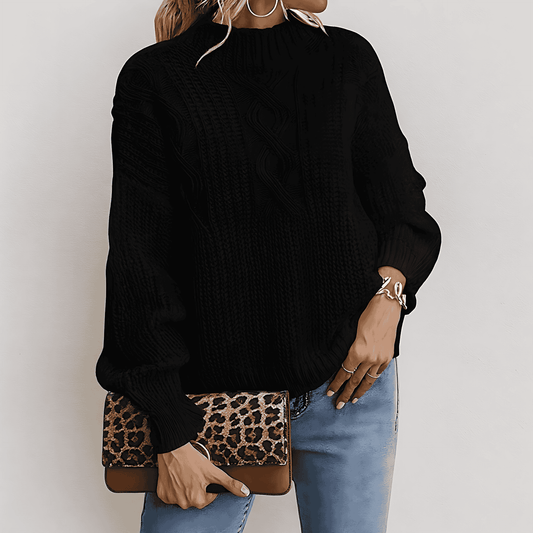 Donna - Elegante maglione in maglia a cavo - Stile moderno