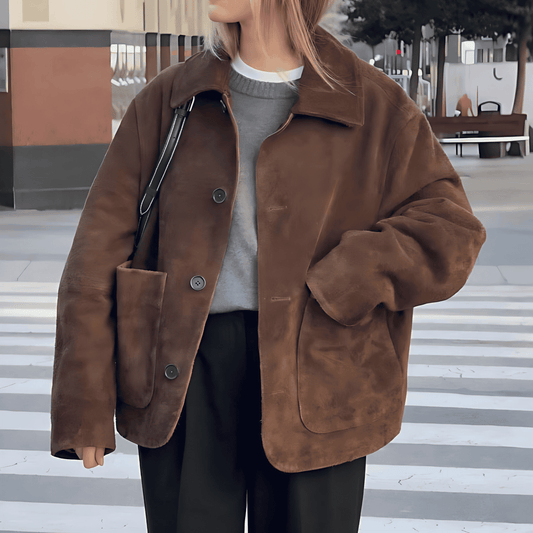 Donna - Giacca Teddy oversize - Chiusura con bottoni