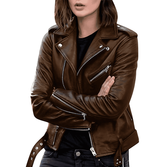 Donna - Giacca biker casual - Chiusura con zip