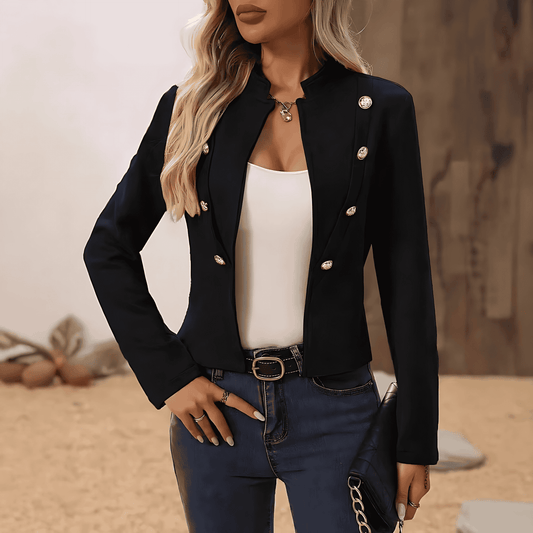 Donna - Giacca blazer corta - Colletto con abbottonatura