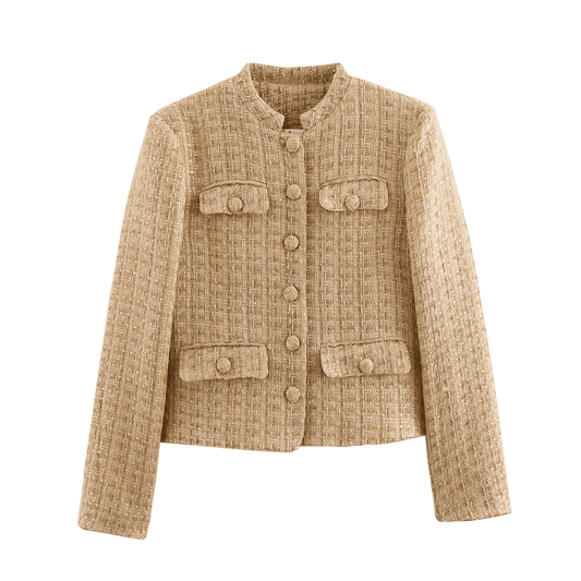 Donna - Giacca blazer in tweed con eleganti dettagli sui bottoni