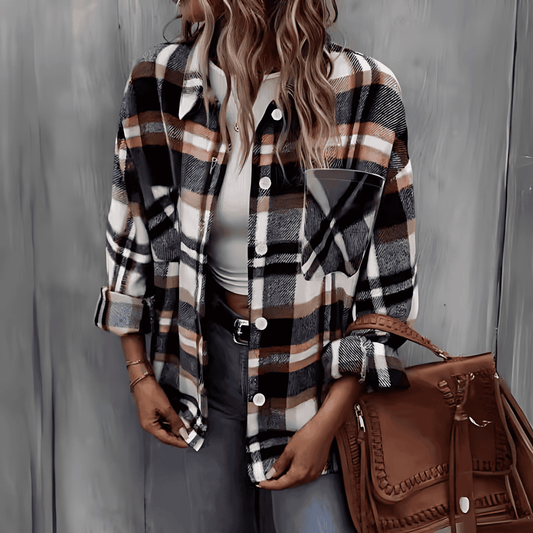 Donna - Giacca con camicia a quadri - Stile casual