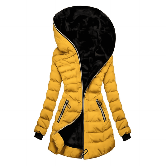 Donna - Giacca con cappuccio e zip lunga - Cappotto imbottito