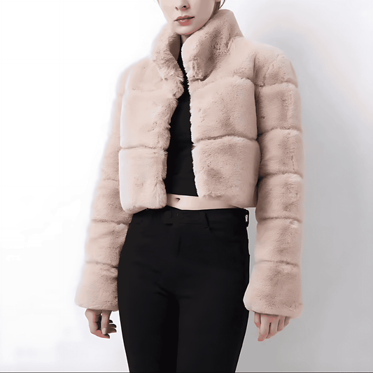 Donna - Giacca corta alla moda - Pelliccia sintetica