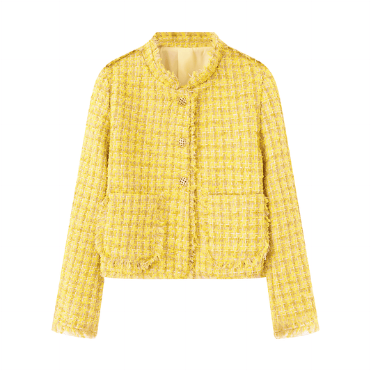 Donna - Giacca corta elegante - Tweed strutturato