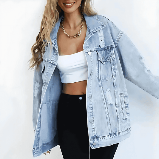 Donna - Giacca di jeans oversize - Stile casual chic - Moda versatile