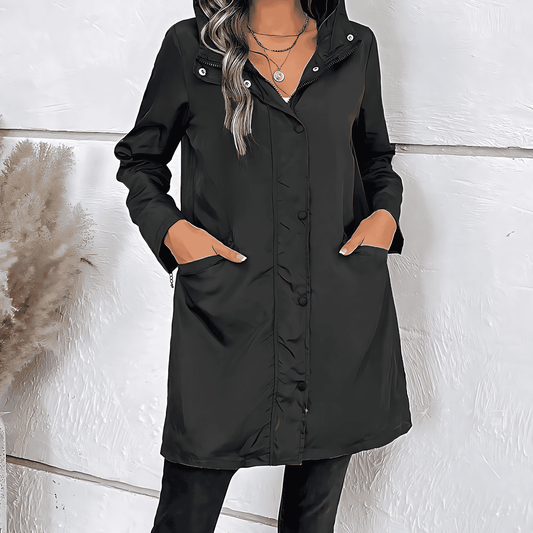 Donna - Giacca lunga autunnale - Collo alto
