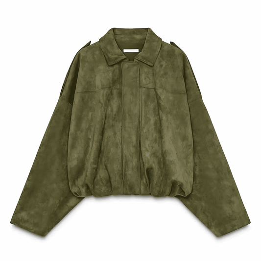 Donna - Giacca oversize in pelle scamosciata