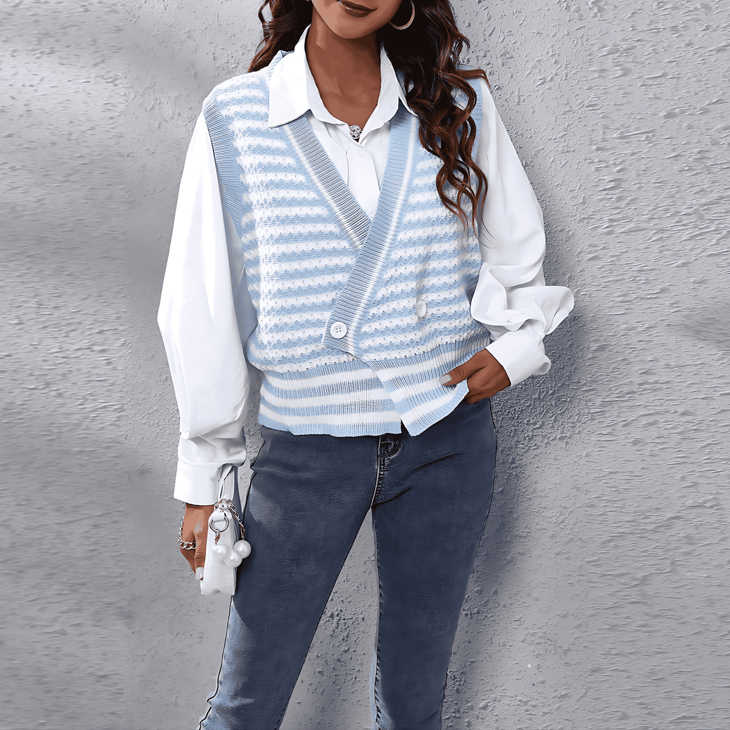 Donna - Gilet in maglia - il design a zig zag