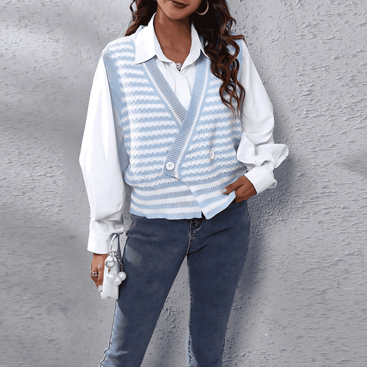 Donna - Gilet in maglia - il design a zig zag