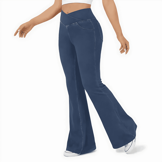 Donna - Jeans svasati a vita alta - Stile incrociato