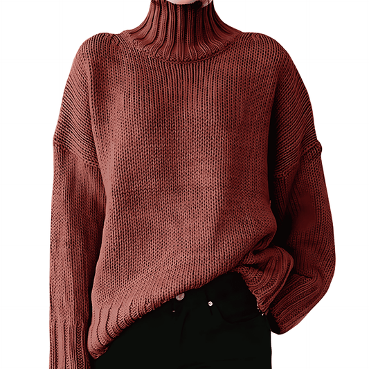Donna - Maglia a maglia grossa con collo alto