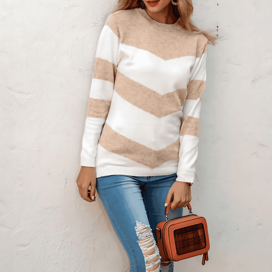 Donna - Maglia con motivo Chevron - Collo rotondo