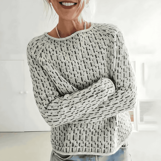 Donna - Maglione a maglia - Grigio elegante a maniche lunghe