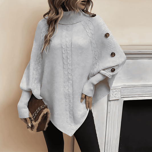 Donna - Maglione dolcevita oversize in misto lana