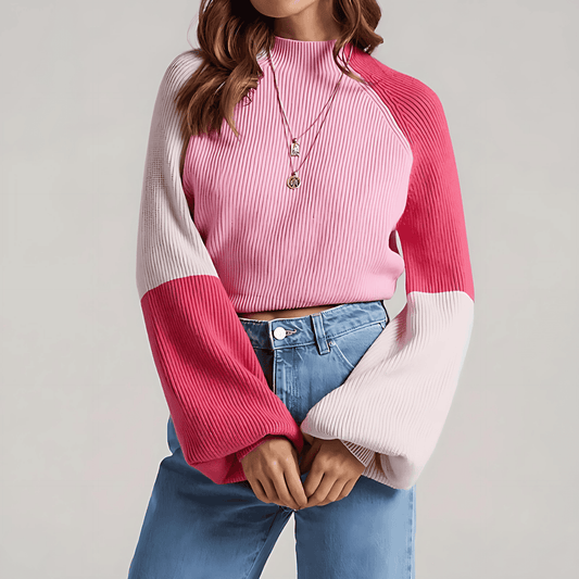 Donna - Maglione ritagliato fuori misura - Maglia a coste