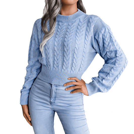 Donna - Moderno maglione in maglia con vita aderente