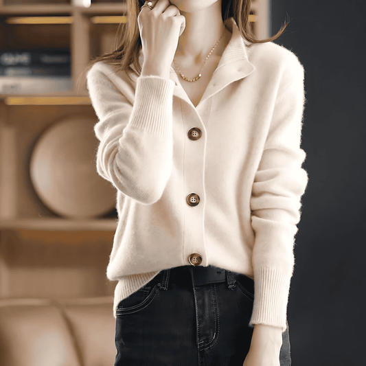 Donna - Lussuoso cardigan in maglia - Strato accogliente ed elegante