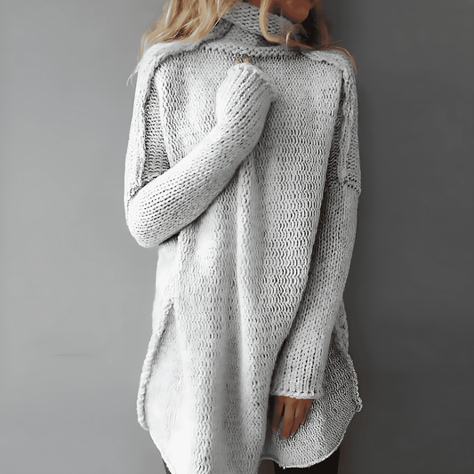 Donna - Morbido ed elegante maglione a maglia lunga - Stile accogliente