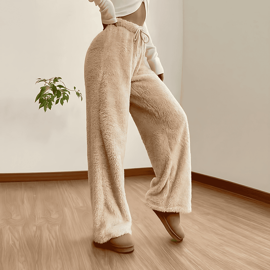 Donna - Pantaloni morbidi in sherpa Teddy - Stile accogliente