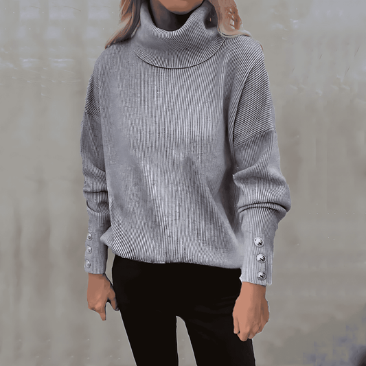 Donna - Pullover dolcevita a coste - Fuori misura