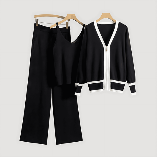 Donna - Set di pigiameria in maglia a 3 pezzi