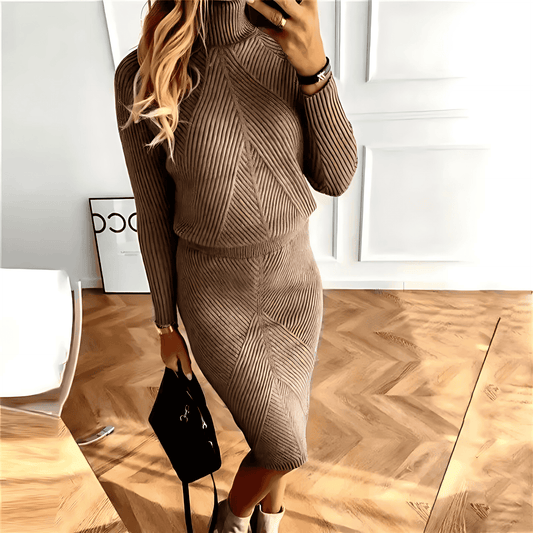 Donna - Set due pezzi slim - Maglia a coste