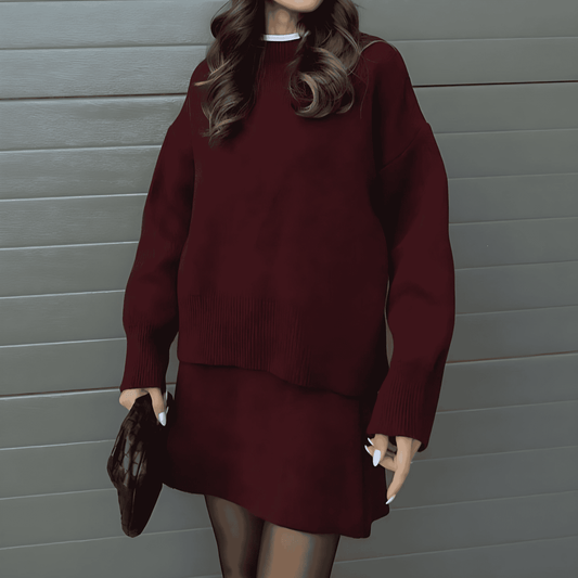 Donna - Set maglia e gonna - Mini a maniche lunghe