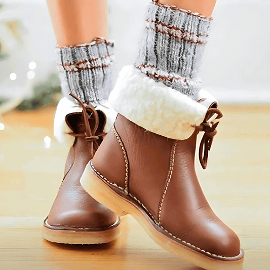 Donna - Stivaletti foderati in shearling - Polsino pieghevole