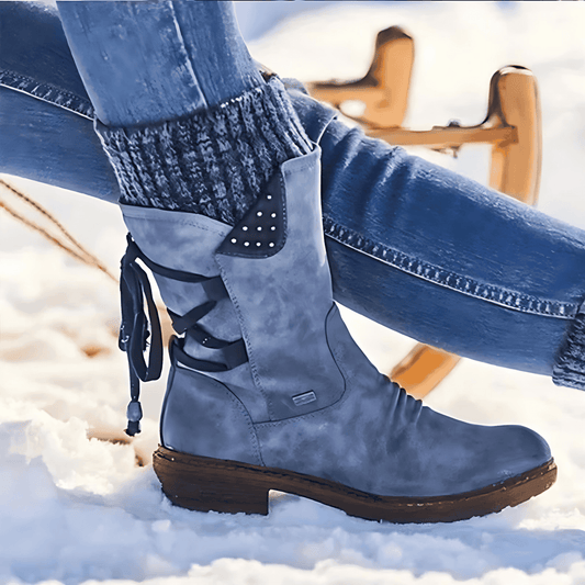 Donna - Stivaletti invernali con lacci - Eleganti e caldi