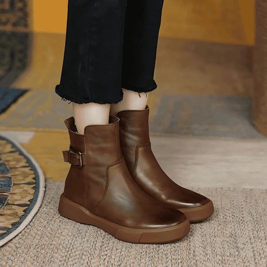 Donna - Stivali alla caviglia - Design con fibbia laterale