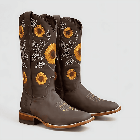Donna - Stivali da cowboy - Ricamo floreale