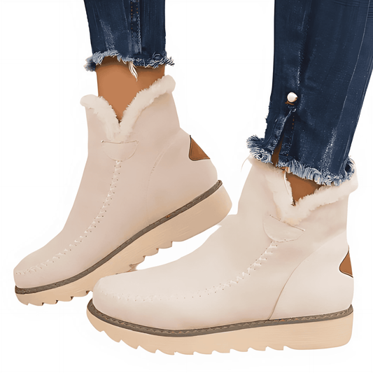 Donna - Stivali da neve foderati di pelliccia sintetica - Look scamosciato