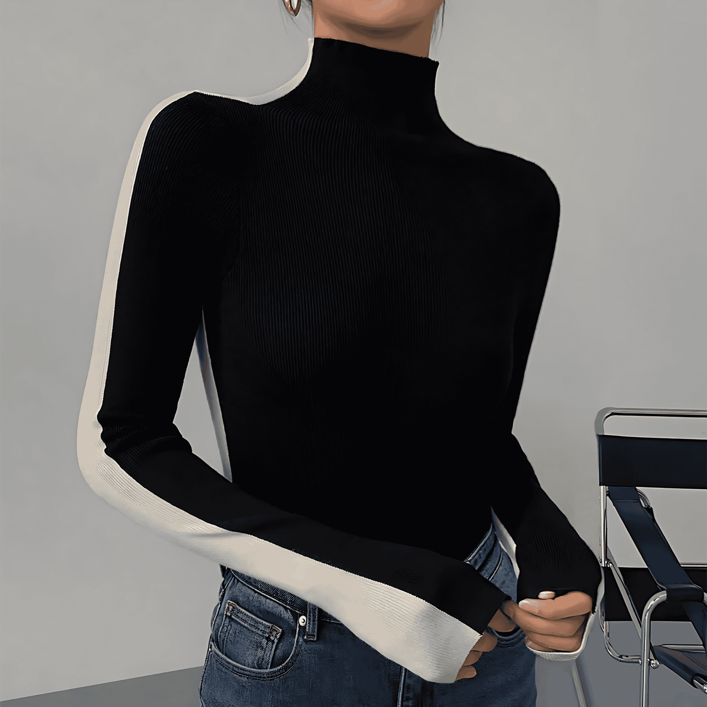 Donna - Top reversibile in maglia - Tessuto morbido