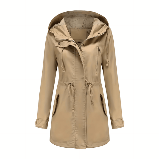Donna - Trench a maniche lunghe con cappuccio - Impermeabile