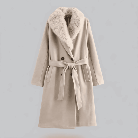 Donna - Trench beige - Pelliccia sintetica