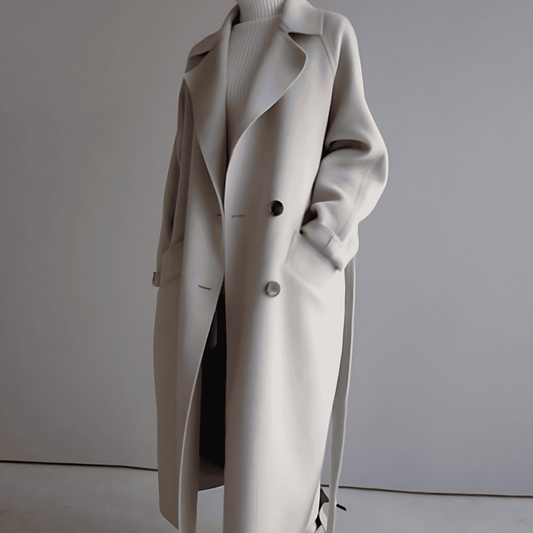 Donna - Trench invernale lungo con cintura in vita