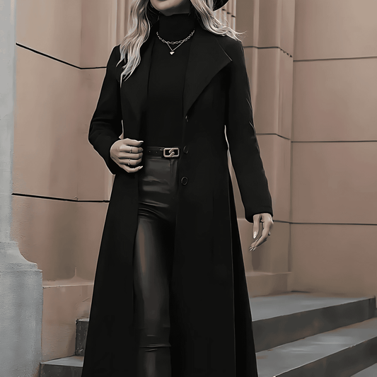 Donna - Trench lungo con cintura - Taglio sartoriale