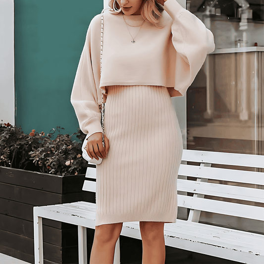 Donna - Vestito midi e top con maglione - Set in maglia