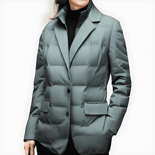 Donna - Giacca blazer imbottita - Risvolto dentellato