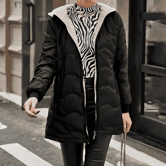 Donna - Trench vestibilità sottile con cappuccio - Design trapuntato