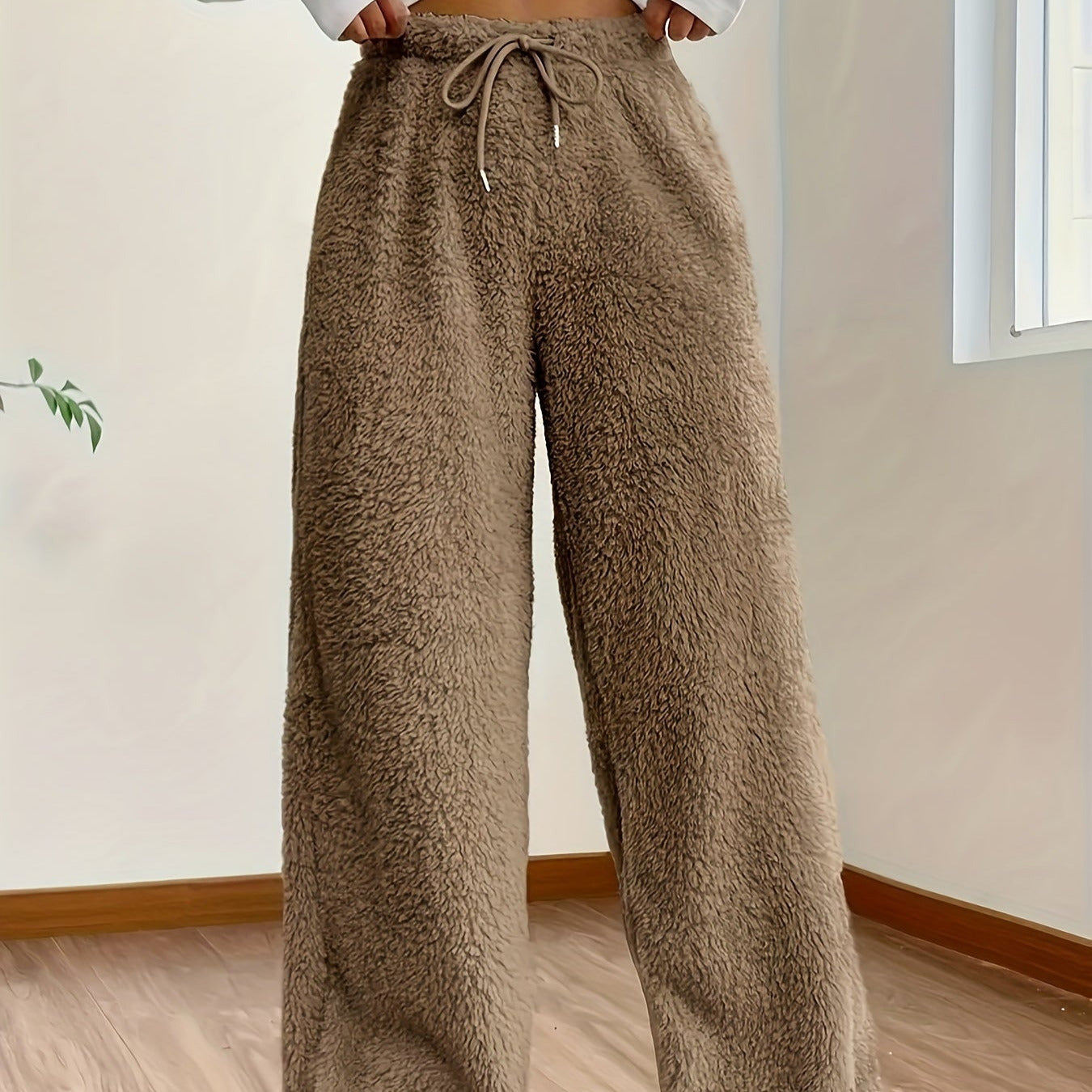 Donna - Pantaloni morbidi in sherpa Teddy - Stile accogliente