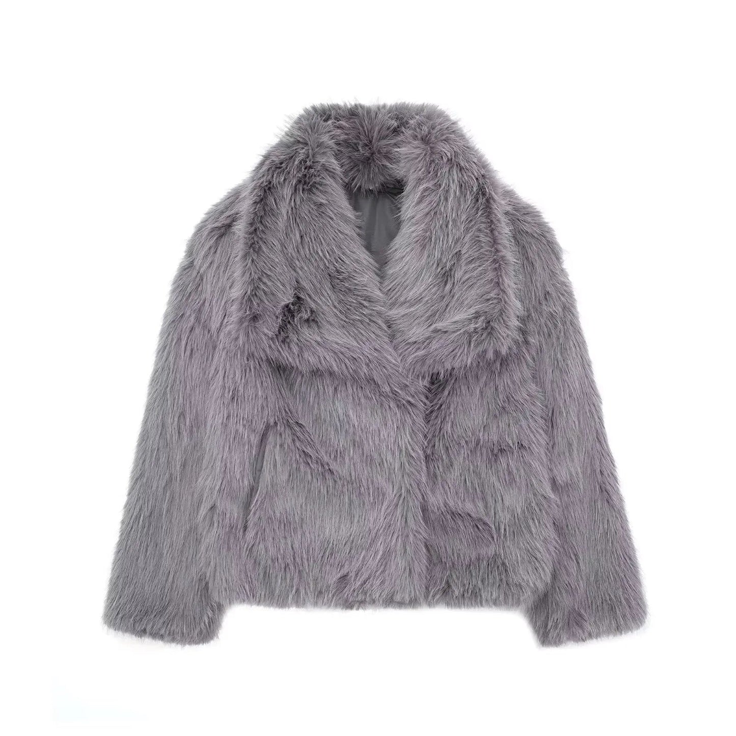 Donna - Giacca elegante in pelliccia sintetica - Stile accogliente
