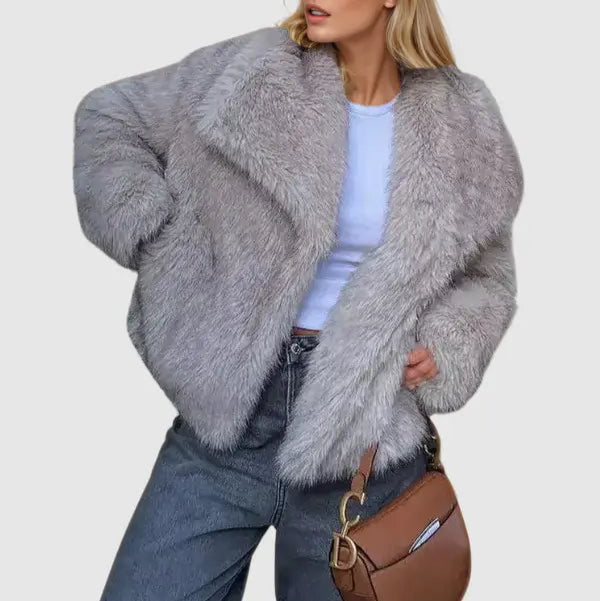 Donna - Giacca elegante in pelliccia sintetica - Stile accogliente